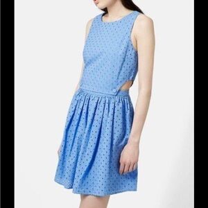 NWT Topshop Blue Pinafore Dress